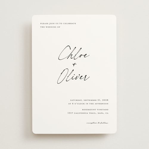 This is a jasmine wedding invitations with standard by Pippa Shaw called modern classic printing on signature in standard