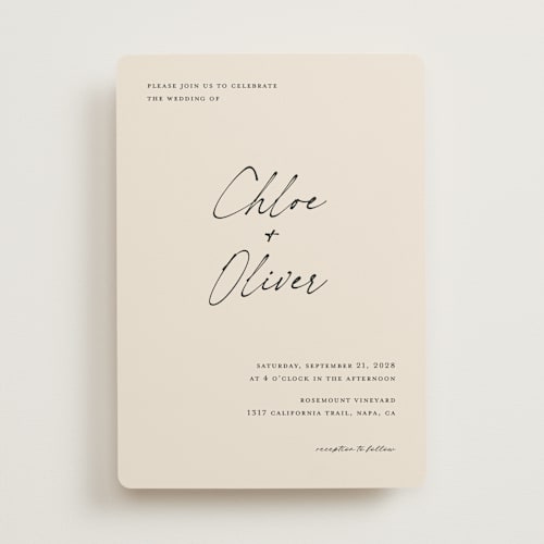 This is a antique silk wedding invitations with standard by Pippa Shaw called modern classic printing on signature in standard
