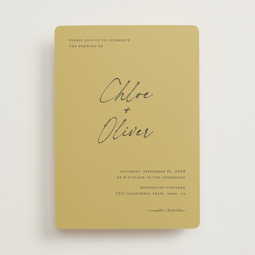 This is a champagne wedding invitations with standard by Pippa Shaw called modern classic printing on signature in standard