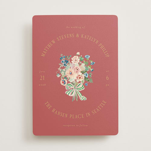 This is a rose wedding invitations with standard by Itsy Belle Studio called ruban en fleur printing on signature in standard