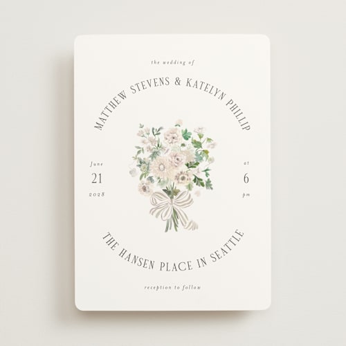This is a grain wedding invitations with standard by Itsy Belle Studio called ruban en fleur printing on signature in standard