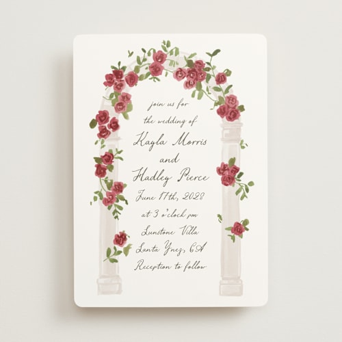 This is a merlot wedding invitations with standard by Everett Paper Goods called villa printing on signature in standard
