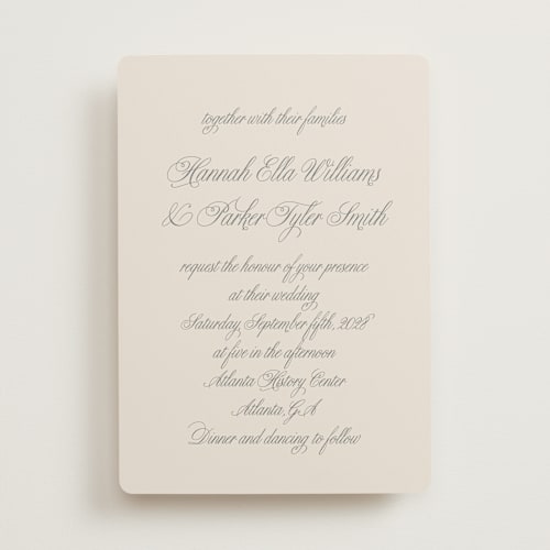 This is a ivory wedding invitations with standard by Petra Kern called let's say i do printing on signature in standard