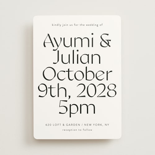 This is a pearl wedding invitations with standard by Melanie Kosuge called ayumi printing on signature in standard