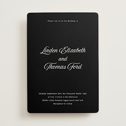 This is a eclipse wedding invitations with standard by Nicoletta Savod called ritzy printing on signature in standard