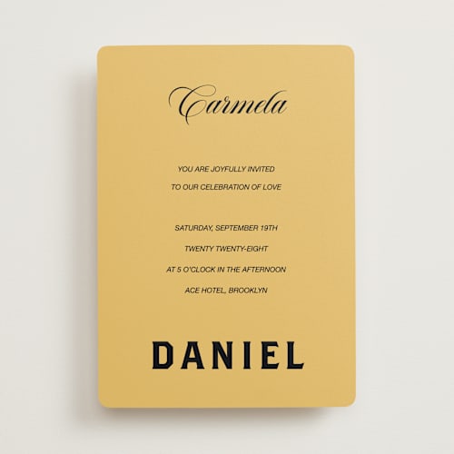 This is a vintage wedding invitations with standard by Studio Suku called bold and demure printing on signature in standard