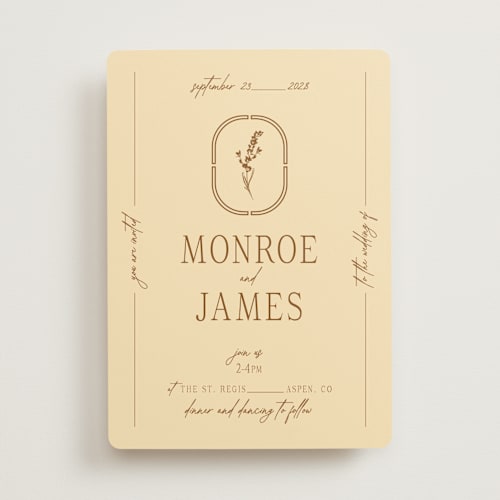 This is a bark wedding invitations with standard by Jen Ramsey called classic and floral printing on signature in standard