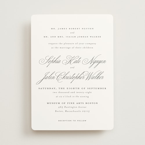 This is a classique wedding invitations with standard by Design Lotus called from this moment on printing on signature in standard