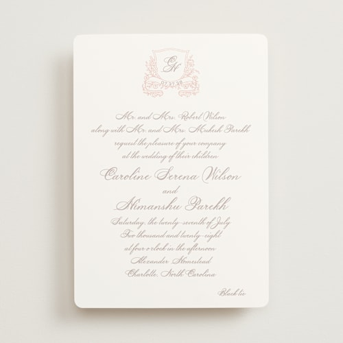 This is a mist wedding invitations with standard by Creo Study called royalty printing on signature in standard