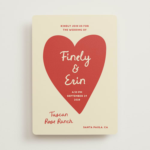 This is a cherry wedding invitations with standard by Ani Somi called big heart wedding printing on signature in standard