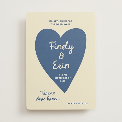 This is a sea wedding invitations with standard by Ani Somi called big heart wedding printing on signature in standard