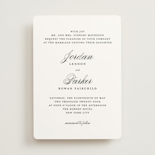 This is a cotton wedding invitations with standard by Kimberly FitzSimons called flawless printing on signature in standard