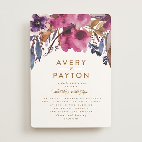 This is a jewelled wedding invitations with standard by Creo Study called fall romance printing on signature in standard