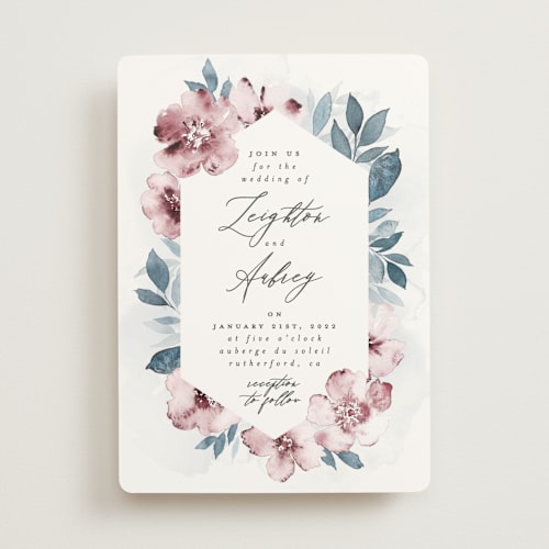 This is a rose wedding invitations with standard by Everett Paper Goods called fancifully printing on signature in standard