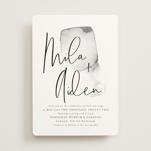 This is a ink wedding invitations with standard by Design Lotus called moxie printing on signature in standard
