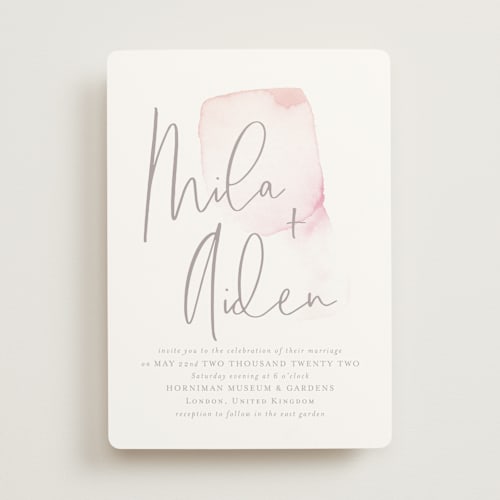 This is a petals wedding invitations with standard by Design Lotus called moxie printing on signature in standard