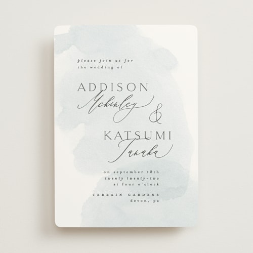 This is a sky wedding invitations with standard by Everett Paper Goods called softly layered printing on signature in standard
