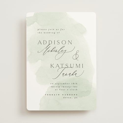 This is a moss wedding invitations with standard by Everett Paper Goods called softly layered printing on signature in standard