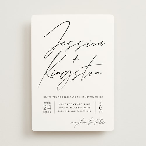 This is a zen wedding invitations with standard by silverscreen studio called requiem printing on signature in standard