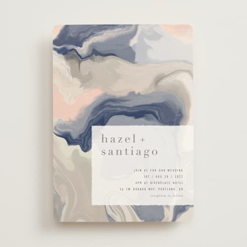 This is a mountain range wedding invitations with standard by Hooray Creative called marble majesty printing on signature in standard