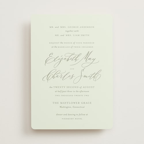 This is a willow brook wedding invitations with standard by Design Lotus called elysium printing on signature in standard