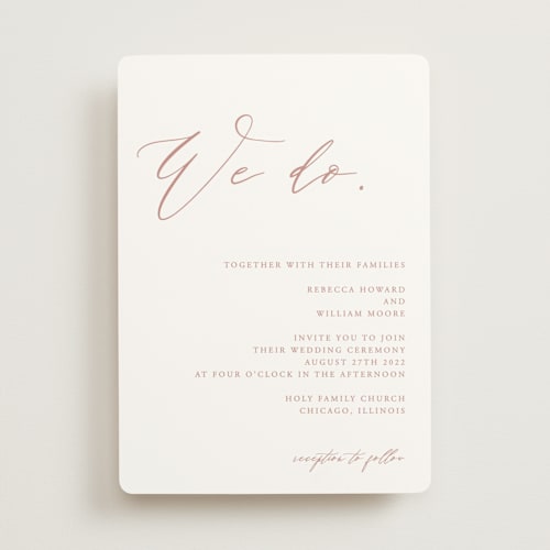 This is a rose wedding invitations with standard by lulu and isabelle called we do printing on signature in standard