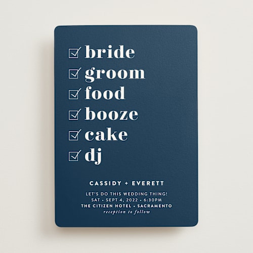 This is a ocean wedding invitations with standard by Christie Garcia called key ingredients printing on signature in standard