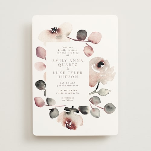 This is a rose wedding invitations with standard by Petra Kern called bella mia printing on signature in standard