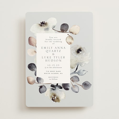 This is a fog wedding invitations with standard by Petra Kern called bella mia printing on signature in standard