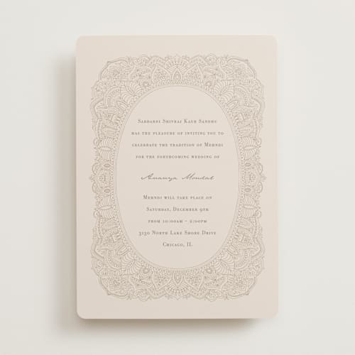 This is a natural wedding invitations with standard by Jessie Steury called extravagant printing on signature in standard