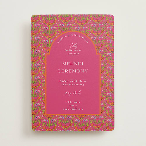 This is a fuchsia wedding invitations with standard by Pati Cascino called varna printing on signature in standard