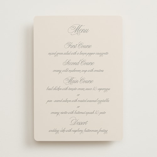 This is a ivory menu cards with standard by Petra Kern called let's say i do printing on signature in 5x7