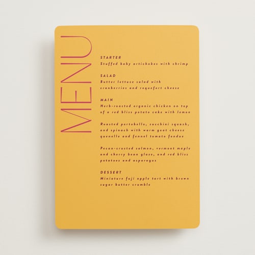 This is a caliente menu cards with standard by Owl and Toad called amor printing on signature in standard