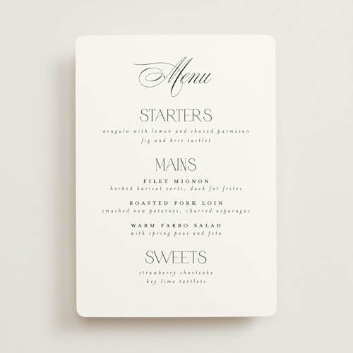 This is a cloud menu cards with standard by Heather Cairl called sacrament printing on signature in standard