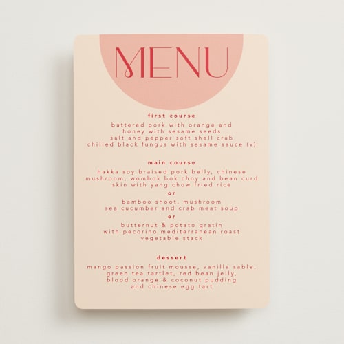 This is a blossom menu cards with standard by Hudson meet Rose called unity printing on signature in standard