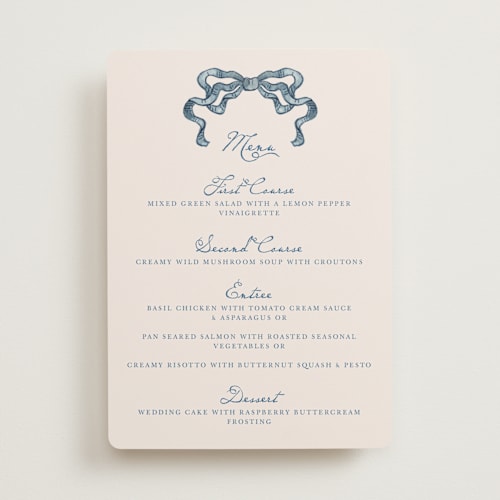 This is a royal menu cards with standard by Cass Loh called swan crest printing on signature in standard