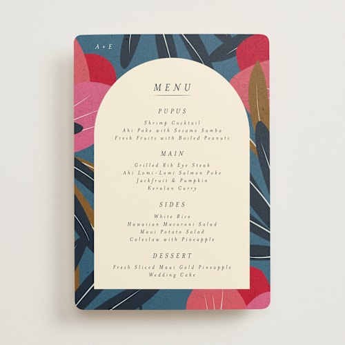 This is a hawaii menu cards with standard by Ani Somi called tropical sonata printing on signature in standard