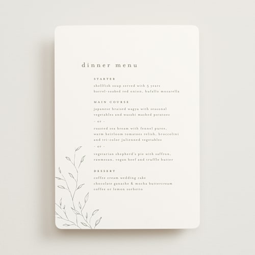 This is a aqua mist menu cards with standard by chocomocacino called tortina printing on signature in standard