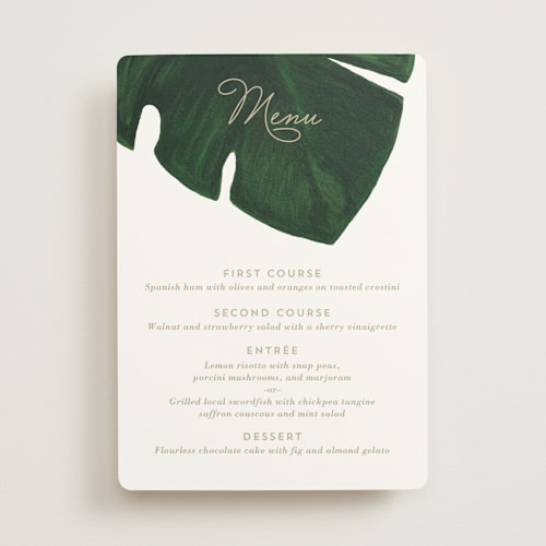 This is a classic palm menu cards with standard by Kaydi Bishop called palm printing on signature in standard