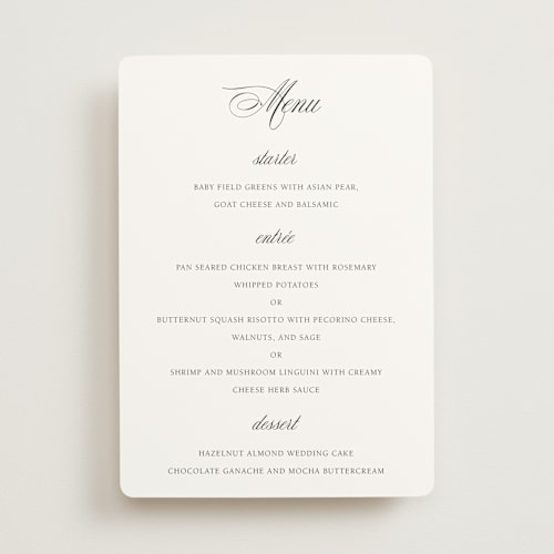 This is a pure menu cards with standard by Design Lotus called legacy printing on signature in standard