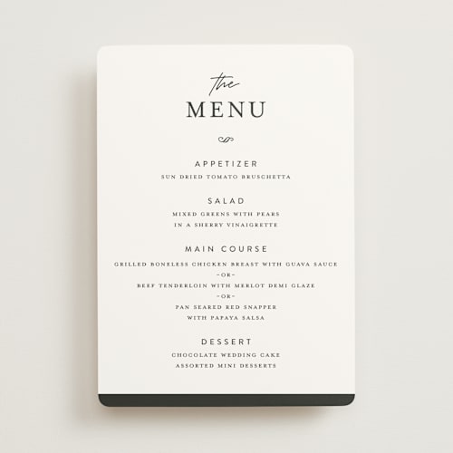 This is a cloud menu cards with standard by Pine Street Creative called as if a dream printing on signature in standard