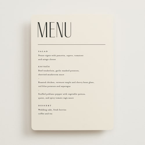 This is a daydream menu cards with standard by Pixel and Hank called all type printing on signature in standard