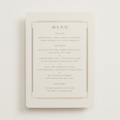 This is a sand menu cards with foil pressed by Jackie Mangiolino called illusion printing on signature in standard