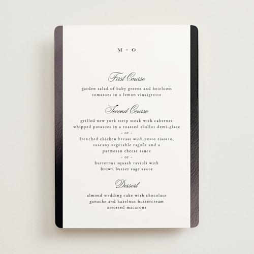 This is a tuxedo menu cards with foil pressed by Kristie Kern called the ritz printing on signature in 5x7