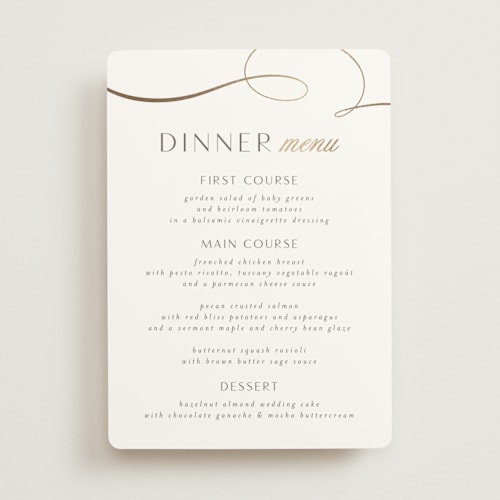 This is a snow menu cards with foil pressed by Jen Banks called forever and printing on signature in standard