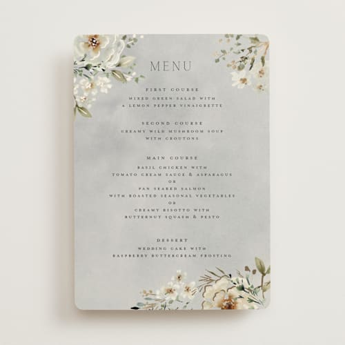 This is a meadow menu cards with foil pressed by Petra Kern called love song printing on signature in standard