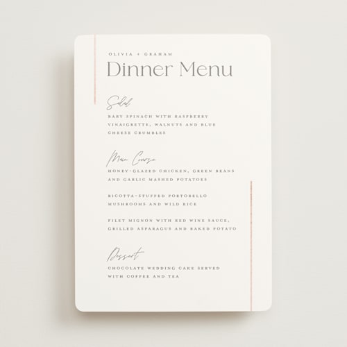 This is a snow menu cards with foil pressed by Michelle Taylor called simple lines printing on signature in standard