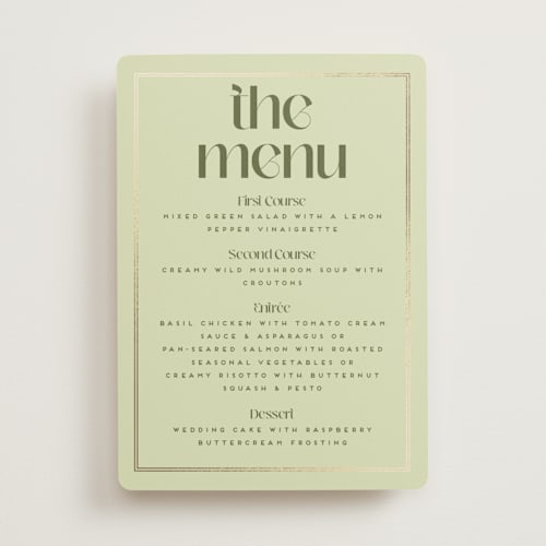 This is a kiwi menu cards with foil pressed by Claudia Orengo called news! printing on signature in standard