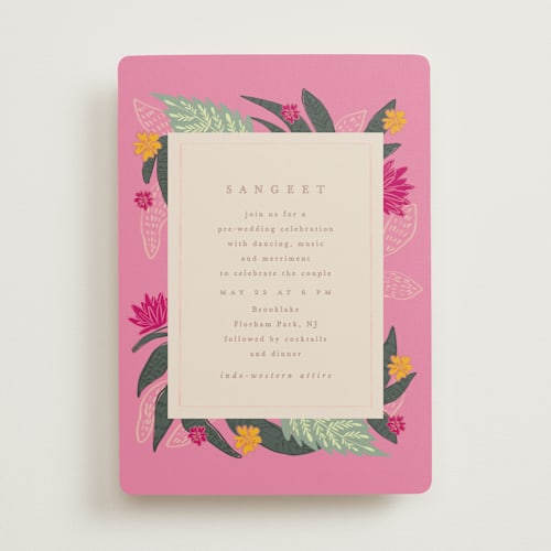 This is a patta wedding invitations with standard by Creo Study called phool bahar printing on signature in standard