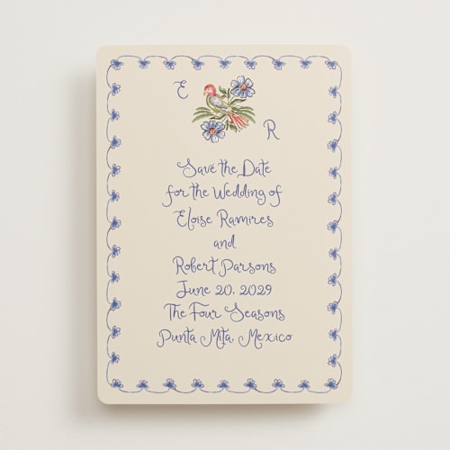 This is a sea save the date with standard by Chris Griffith called artisan wedding printing on signature in standard